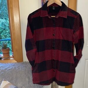 Volcom Burgundy and Black Plaid Shirt/Jacket.